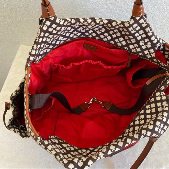 Kate spade heart print multi purpose canvas and leather tote - Picture 9 of 11